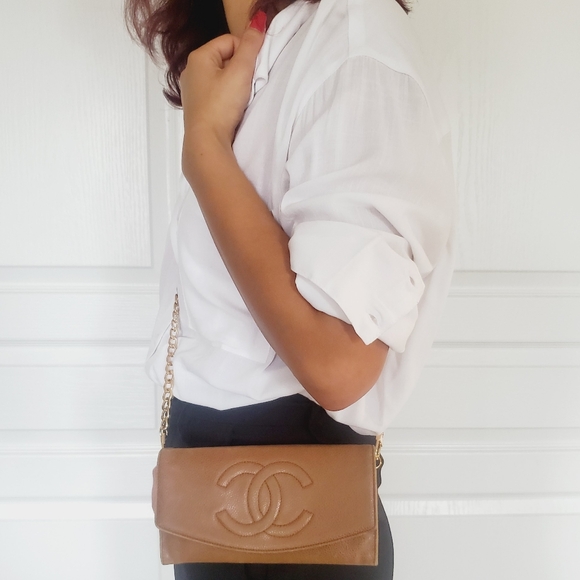 CHANEL WOC CC Wallet on a Chain / Crossbody Bag Upcycled Vintage Conversion Bag - Picture 7 of 16